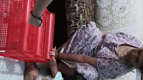 My twins baby RIDDHI & SIDDHI PLAYING WITH BASKET