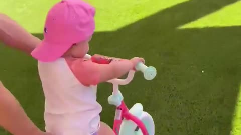 Daughter gets her first bike