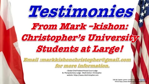 Testimonies from Mark Kishon Christopher.