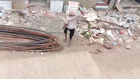 Worker Carrying Cement For Making Terrace | Construction Video