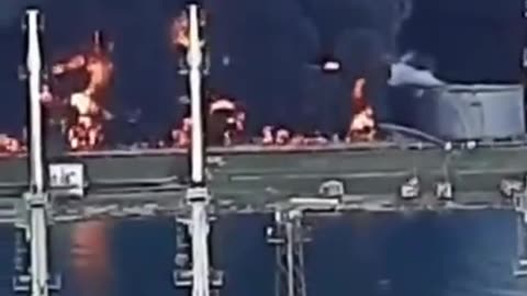 Massive fireball rages in Crimea as 'Ukraine drone strike' hits major fuel depot in the heart of annexed naval port Sevastopol