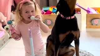 Dog singing like human. Some impresive dog's behavior 😘😙