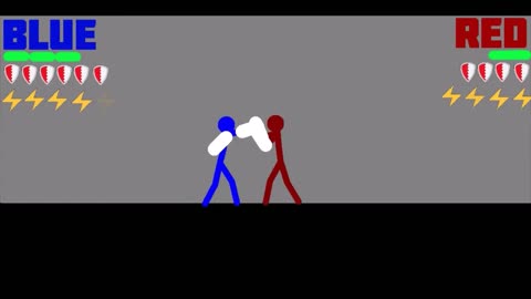 Red vs Blue Stickman Fighting Animation