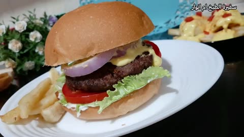 How to make a burger without expensive tools / burger with amazing cheese sauce