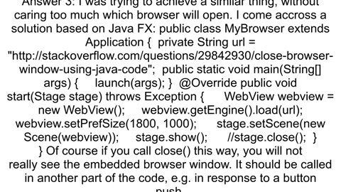 Close browser window using java code