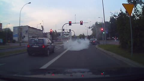 Tailpipe leaves giant stream of smoke