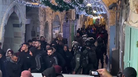 Israeli forces remove Palestinians from al-Aqsa compound through Jerusalem Old City gate