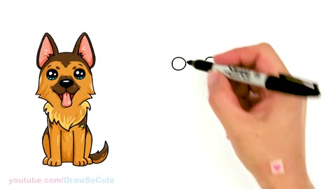 How to Draw a German Shepherd Puppy Easy