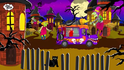 Halloween Wheels on the Bus for Kids from Steve and Maggie - Happy Halloween Spooky Ice Cream