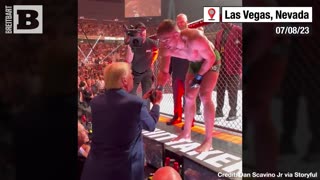 The Fighter's President! UFC Fighter JUMPS Over Ring to Greet Trump After Victory