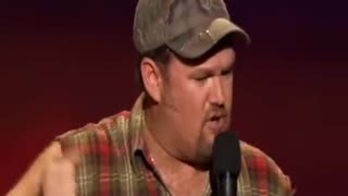 Larry the cable guy. "Signing with Tourette's".