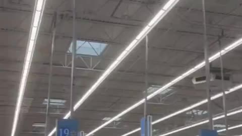 Hail Coming Through The Roof at a WALMART in North Texas!