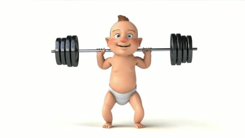 baby 3d Animation weight gym Fitness