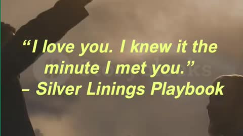 “I love you. I knew it the minute I met you.” – Silver Linings Playbook