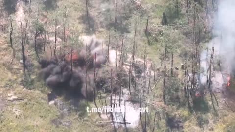 Footage of the work of Russian artillery at the AFU position in the Kremennaya forests