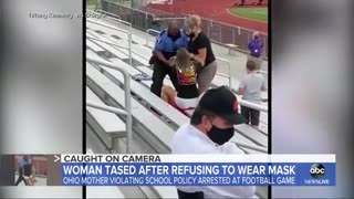 2020, a woman was tased and arrested at a high school football game for not wearing a mask