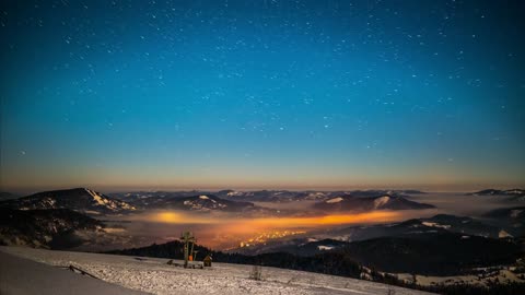 Starry Sky in the Carpathian Mountains