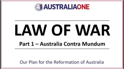Riccardo Bosi - Law of War Part 1 - Australia Contra Mundum