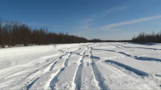 North Pole Alaska River Run April 15, 2022 Snow Melting, My Boy Got Stuck