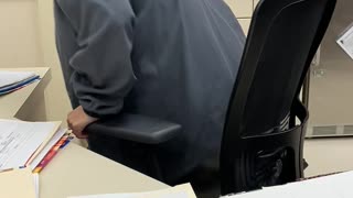 Spooking Surgery Center Employee by Hiding Under Desk