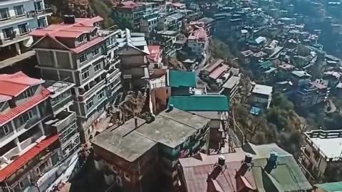 Person Witnesses Scenic Mountains And Houses While Eating Breakfast In Shimla, India