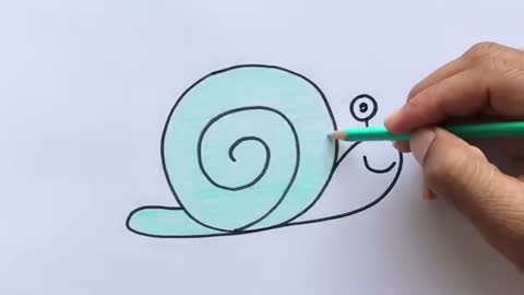 😉How to Draw a Snail Picture from letter O😉😉