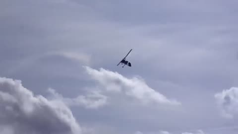 Amazing!!! old man flying in his homemade airplane