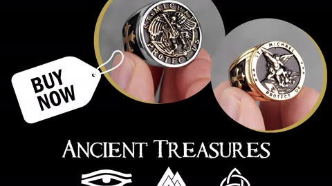 Ancient Greek Archangel Protection Stainless Steel Ring