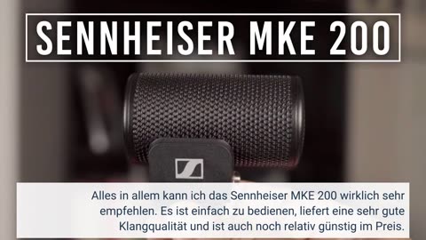 Sennheiser Professional MKE 200 Direktionales Kamera-Direktmikrofon mit 3,5mm-TRS- und TRRS-Anschl