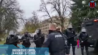 Salem Rally Ends With A Broken Window And AntiFa Filmers Getting Saved By Villain H_T Black Rebel