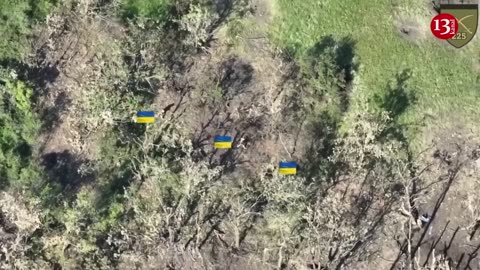 Large number of Russian infantrymen launching attack in open area are faced with Ukrainian fighters