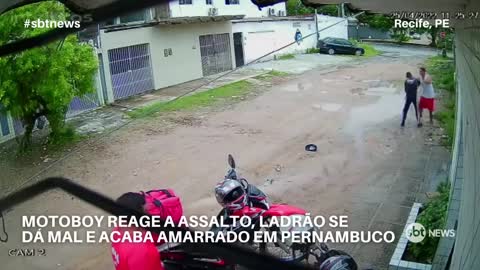 Motoboy reage a assalto e ladrão se dá mal em Pernambuco