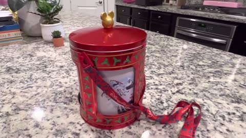 2022 Disneyland Christmas Tin Popcorn Bucket Music Box