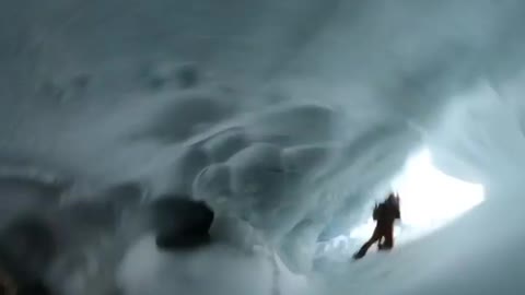 They burrowed into a snow cave to wait out the storm.