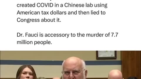 Former CDC director - Robert R. Redfield says Anthony Fauci created COVID-19 in a lab in China.