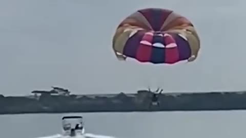 Guy Falls and Gets Dragged on the Ground During Parasail Launch