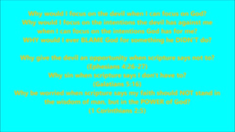 Why would I focus on the devil when I can focus on God? - RGW with Music