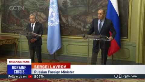 UN chief pushes for safe corridors in Ukraine in meeting with Lavrov