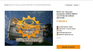 AEPSPIECES.COM - Boite de vitesses manuelle IVECO DAILY 3.0 FT50.6H 20G22 8873788