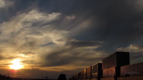 Timelapse Sunset by the Train