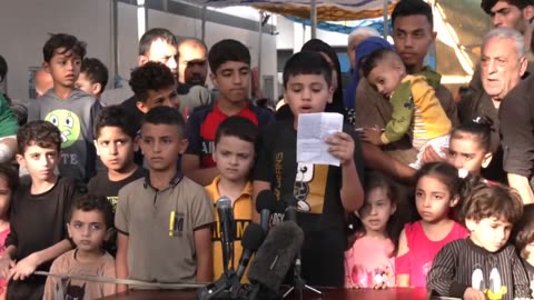 Palestinian Children Hold News Conference Outside Hospital, Call For Peace