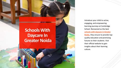 Schools with Daycare in Greater Noida