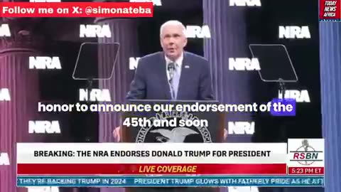 🚨BREAKING: Donald Trump Receives NRA Endorsement!