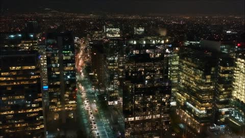 City lights at Las condes in Santiago, Chile