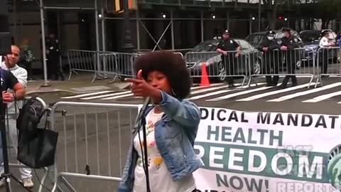 This War Americans " Be Ready To Fight " BLM Activist tell NYPD Officers at Vaccine Rally