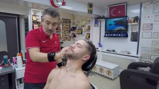 Asmr Relaxing Back,Chest and Scalp Massage on the Turkısh Barber Chaır