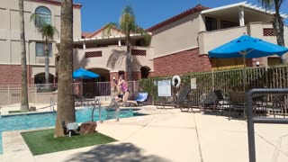 jumping in the pool