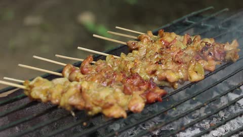 Food Clips skewer on the barbecue