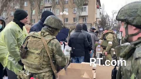 The first Russian humanitarian aid convoy has entered the Ukrainian city of Melitopol.