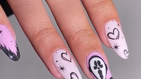 Spooky Nail Design for 2023 Halloween by LAVIS Pink Collection #halloweennails #diy
